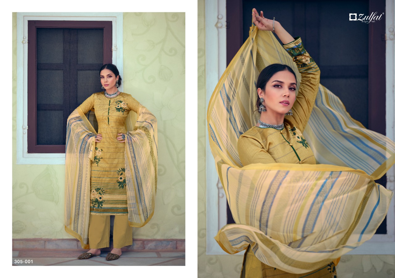 Zulfat  Presents  Minaaz Designer Dress Material