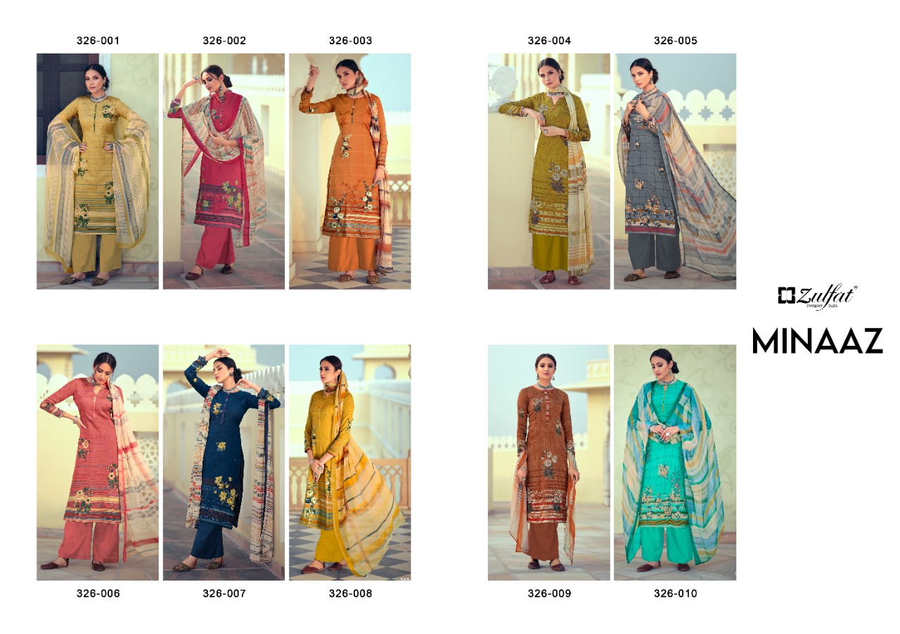 Zulfat Presents Minaaz  Vol  2 Designer Dress Material