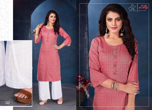 Lilly Presents Lucknowi	Casual Wear Kurti  With Bottom