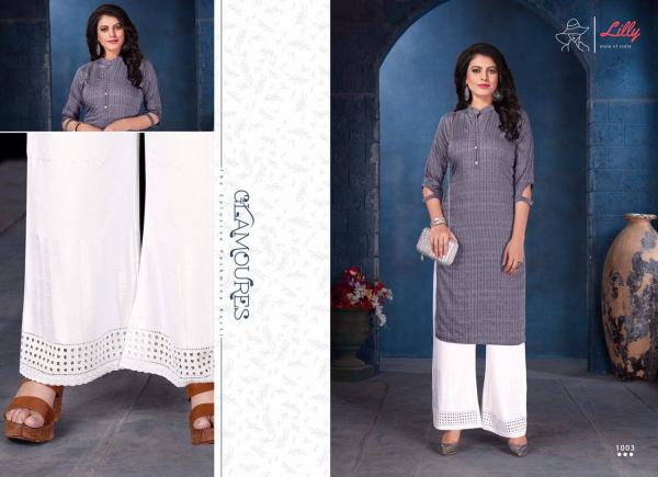 Lilly Presents Lucknowi	Casual Wear Kurti  With Bottom