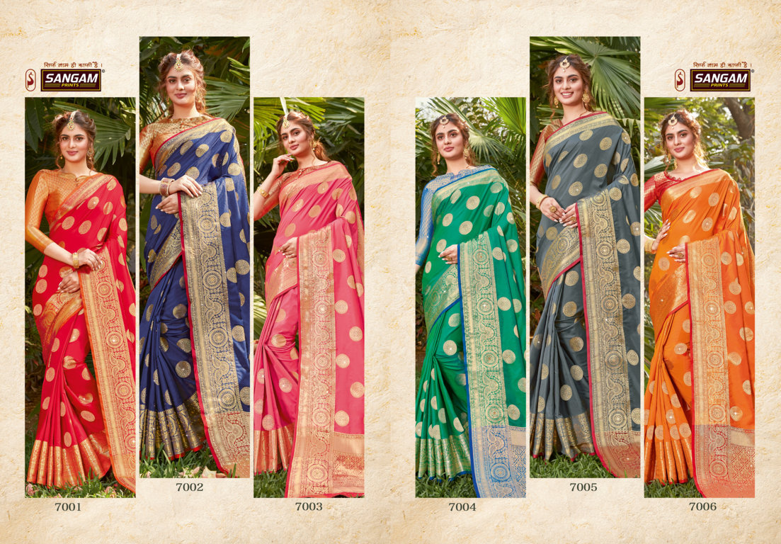 Sangam Presents Tarz Pure Soft Silk Saree With Siroski Work