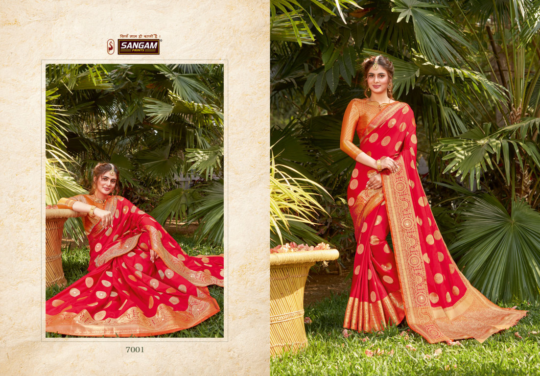 Sangam Presents Tarz Pure Soft Silk Saree With Siroski Work