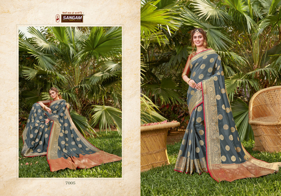 Sangam Presents Tarz Pure Soft Silk Saree With Siroski Work
