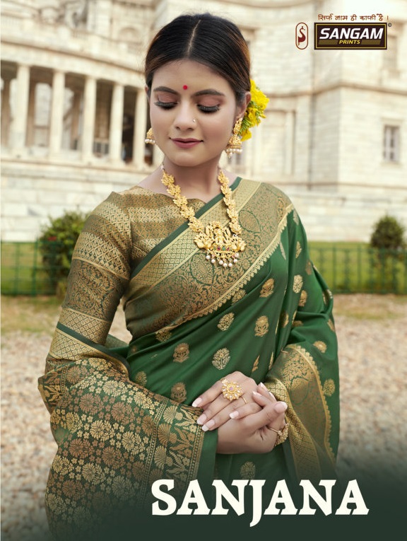 Sangam Presents Sanjana Zari Weaving Silk Sarees