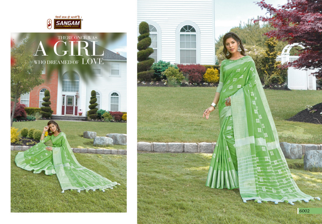 Sangam Presents Blueberry-2 Linen Sarees