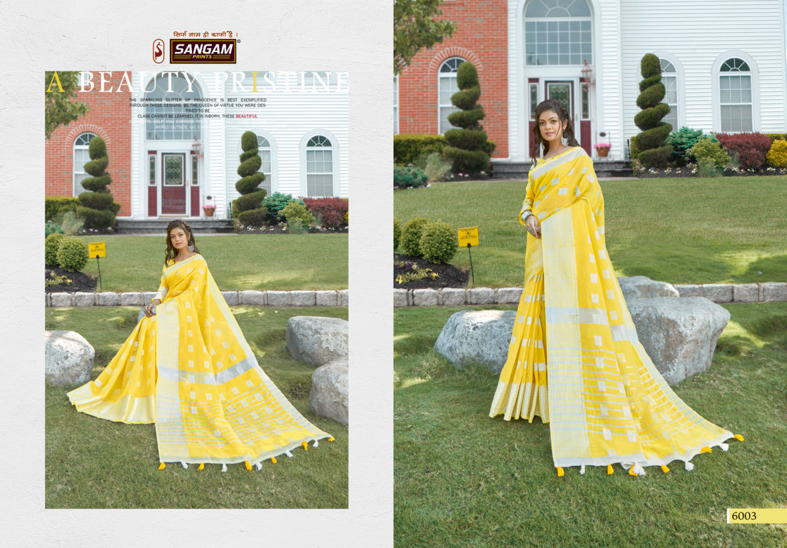 Sangam Presents Blueberry-2 Linen Sarees