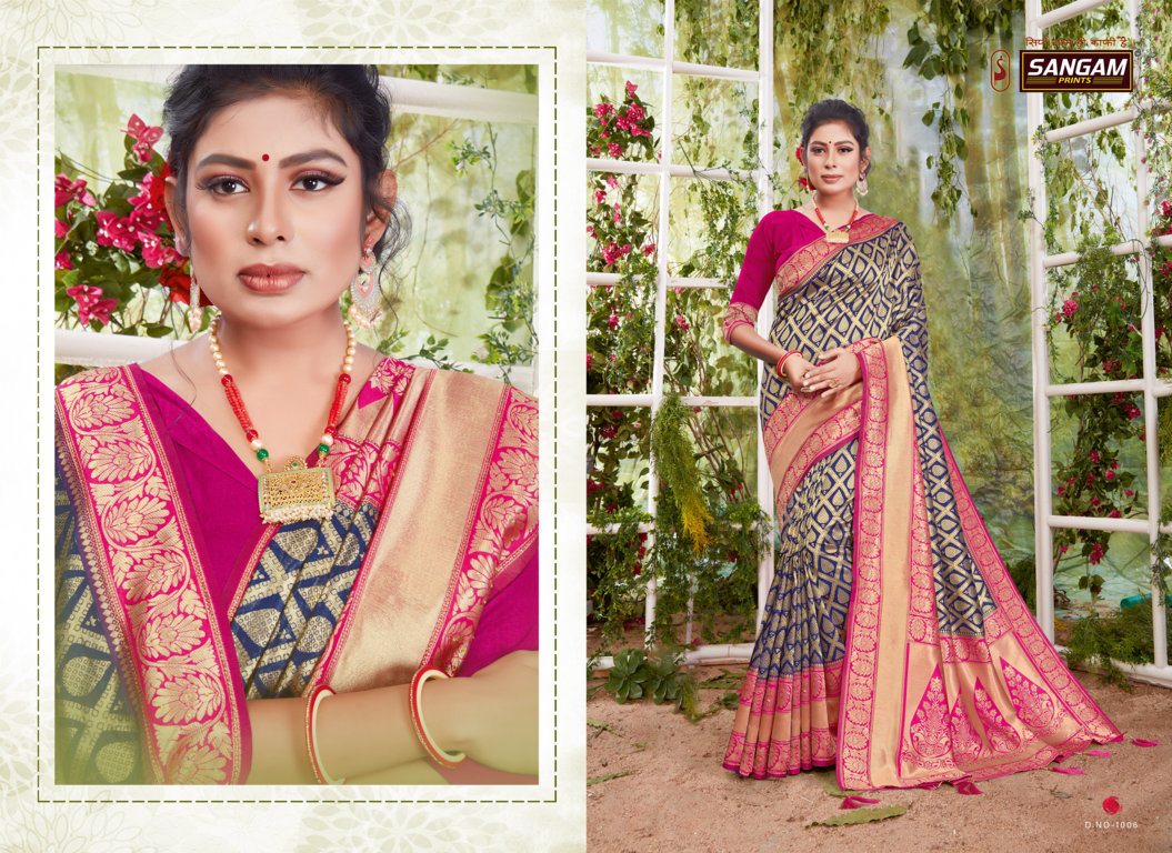 Sangam Presents Indian Culture Silk Saree With Siroski Work