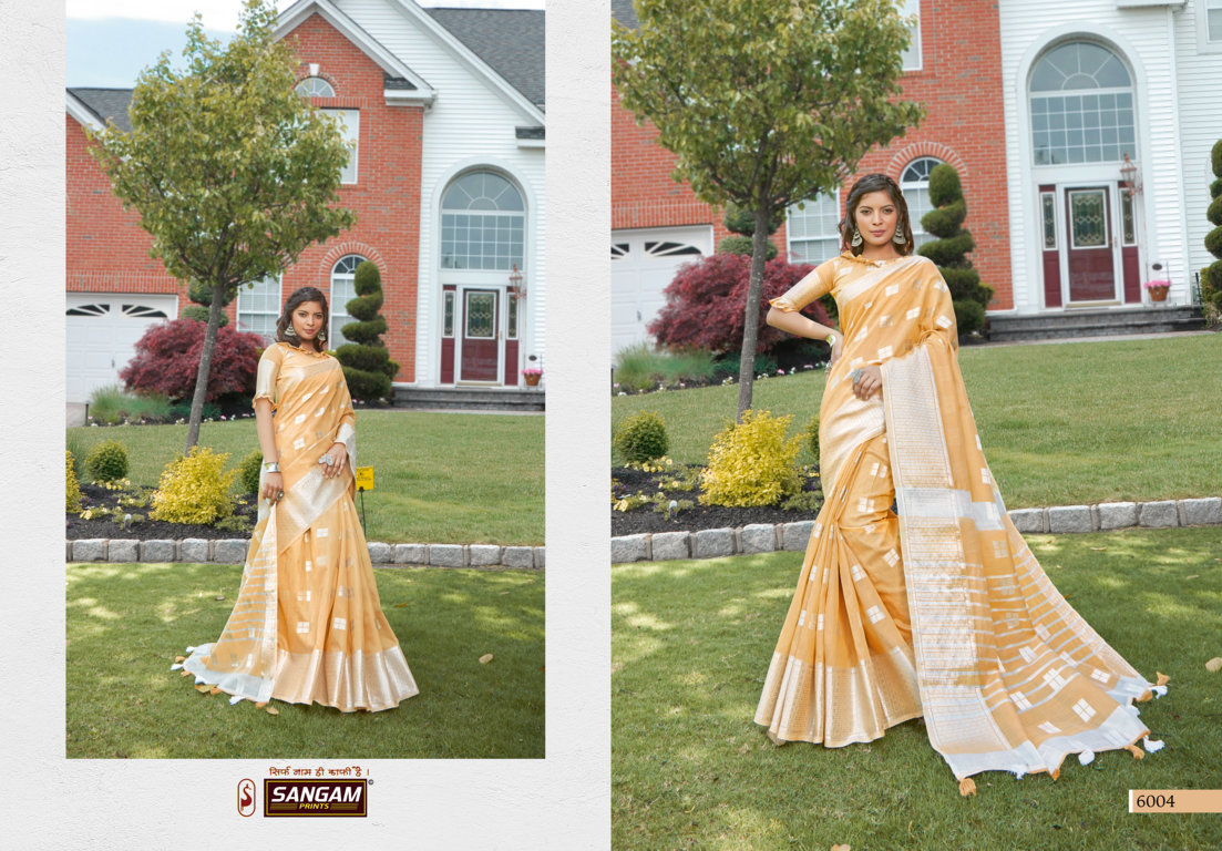 Sangam Presents Blueberry-2 Linen Sarees