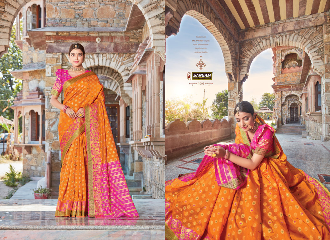 Sangam Presents Libaas Silk Saree With Siroski Work
