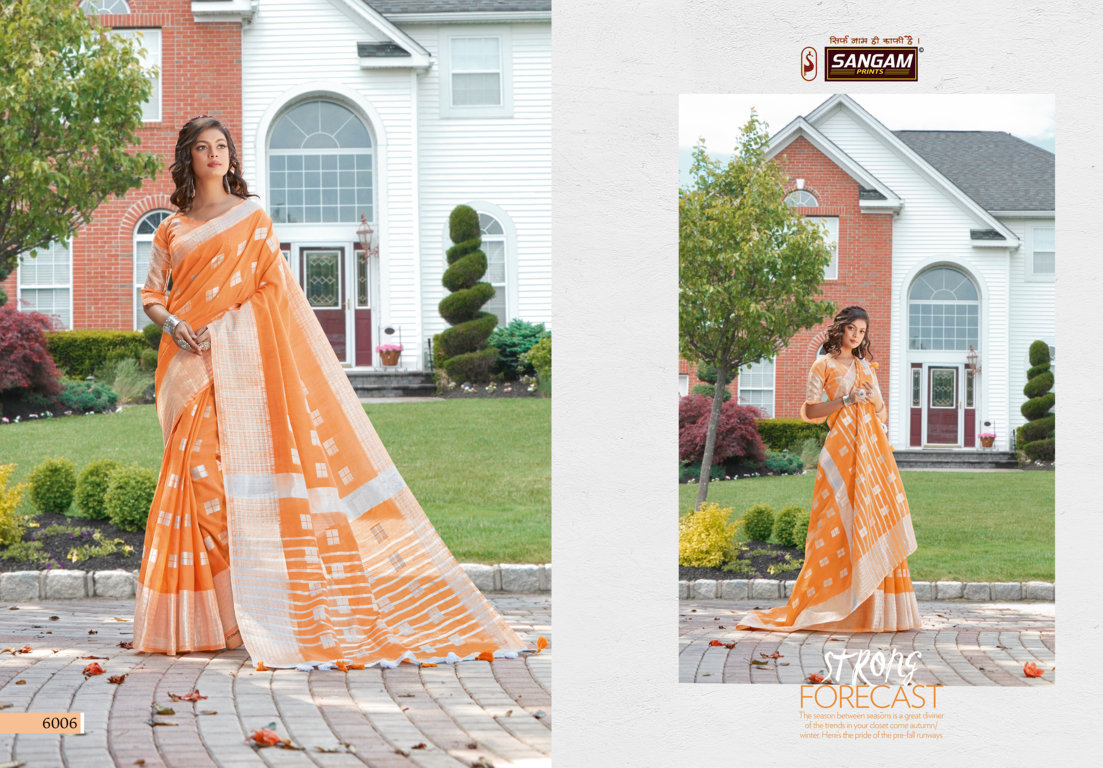 Sangam Presents Blueberry-2 Linen Sarees