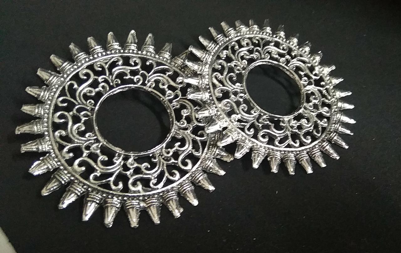 Ij  Presents Traditional Silver Oxidised Combo Ethnic Jhumka Jhumki Stud Earrings For Women And Girls