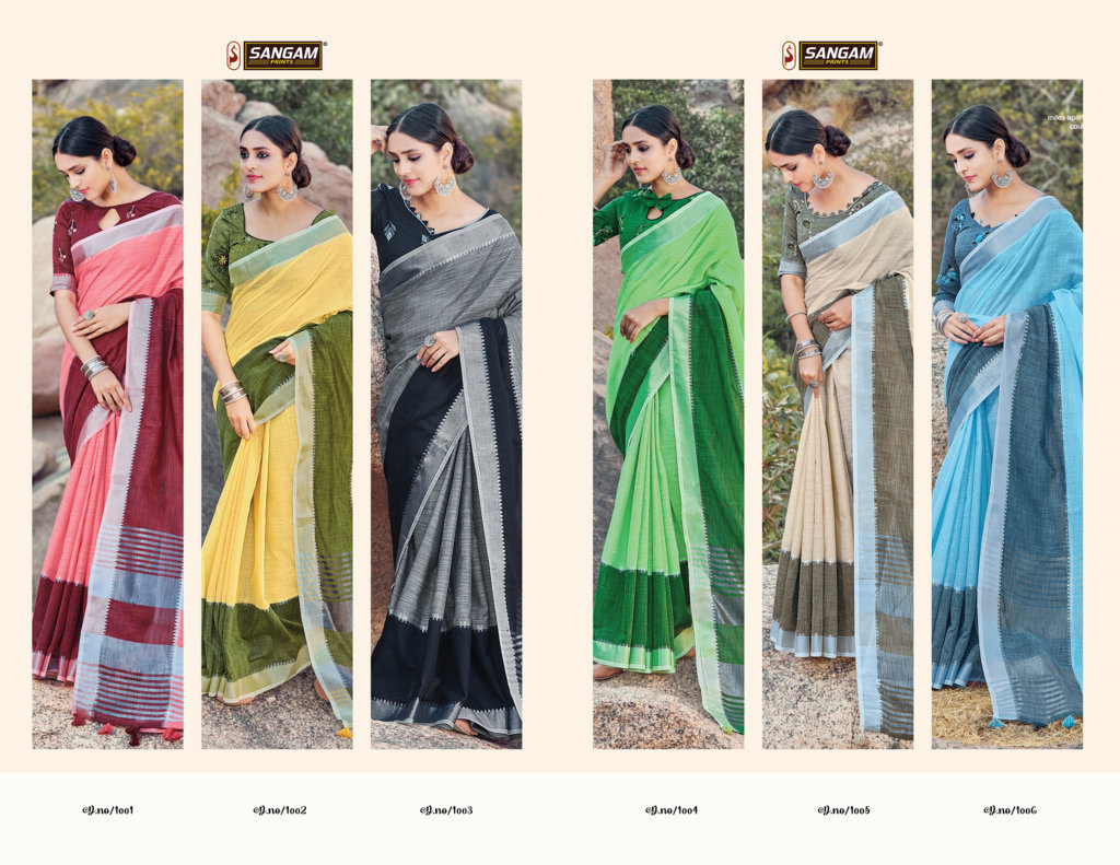 Sangam Presents Kaaya Linen Sarees