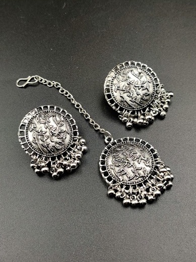 Ij Presents Traditional Jhumki Earring & Maangtikka Set For Women
