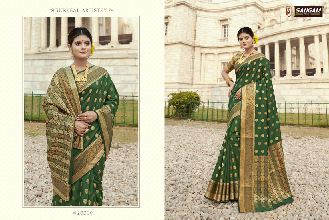 Sangam Presents Sanjana Zari Weaving Silk Sarees