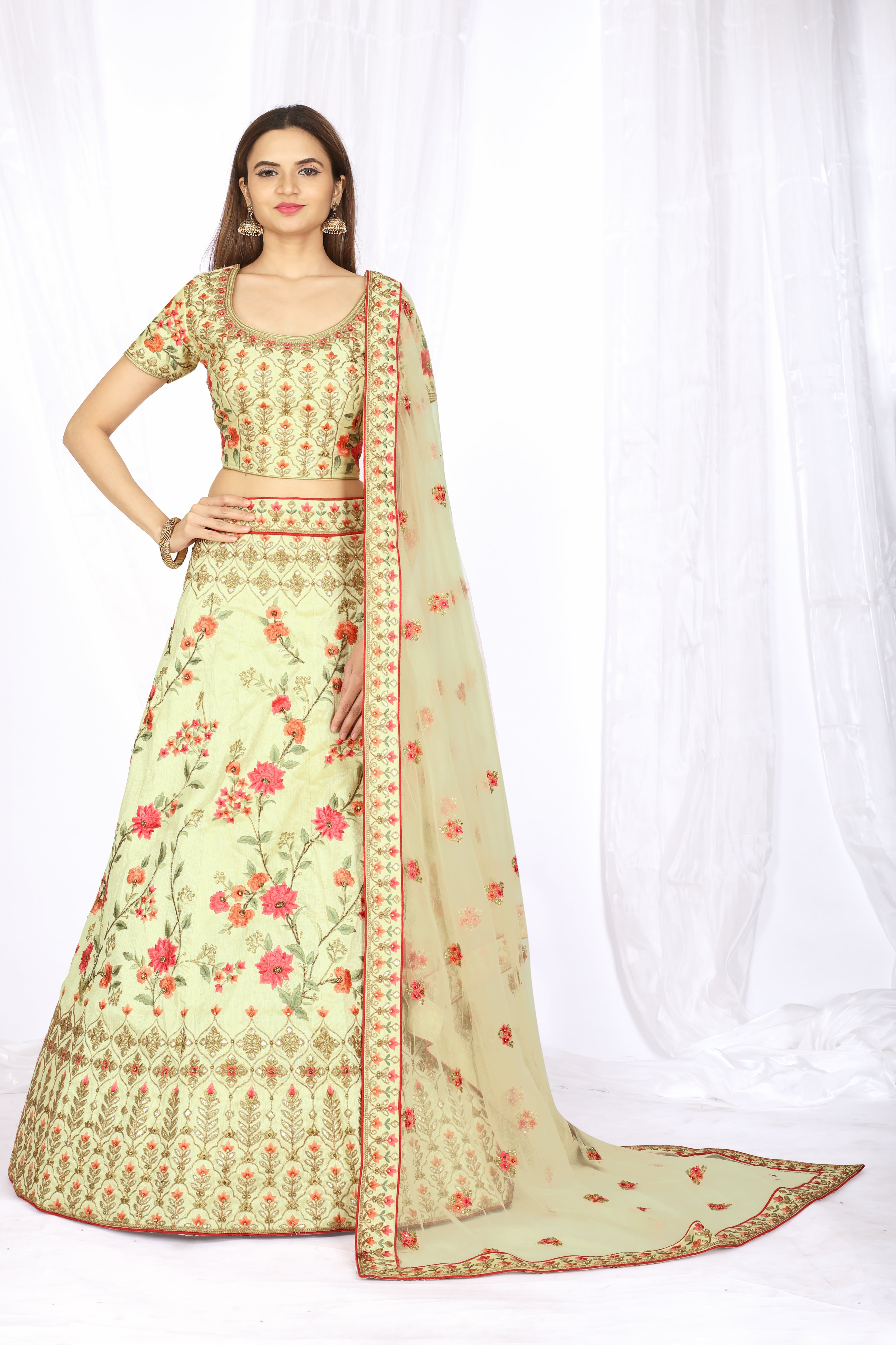 Light Green Wholesale Lehenga Choli