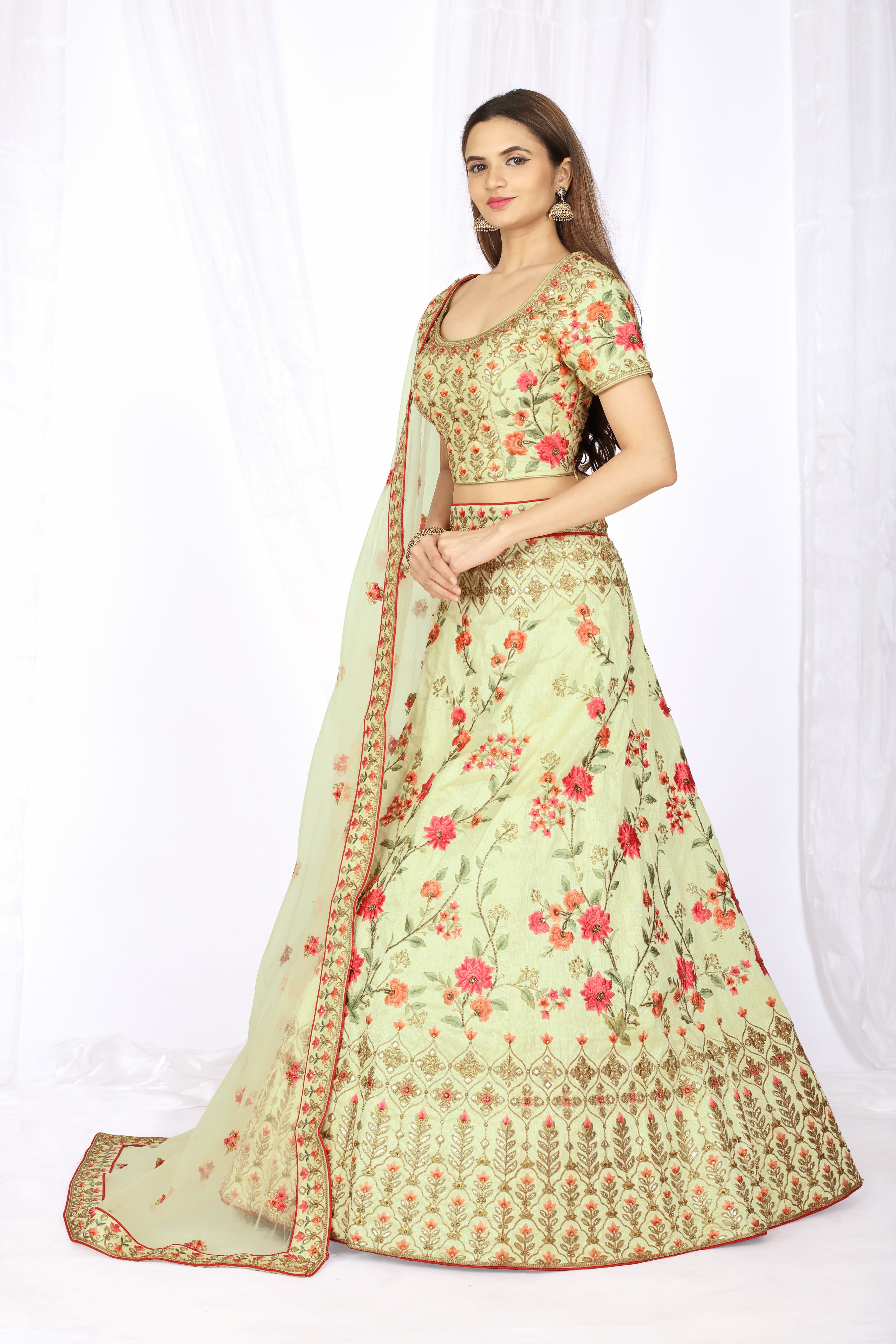 Light Green Wholesale Lehenga Choli