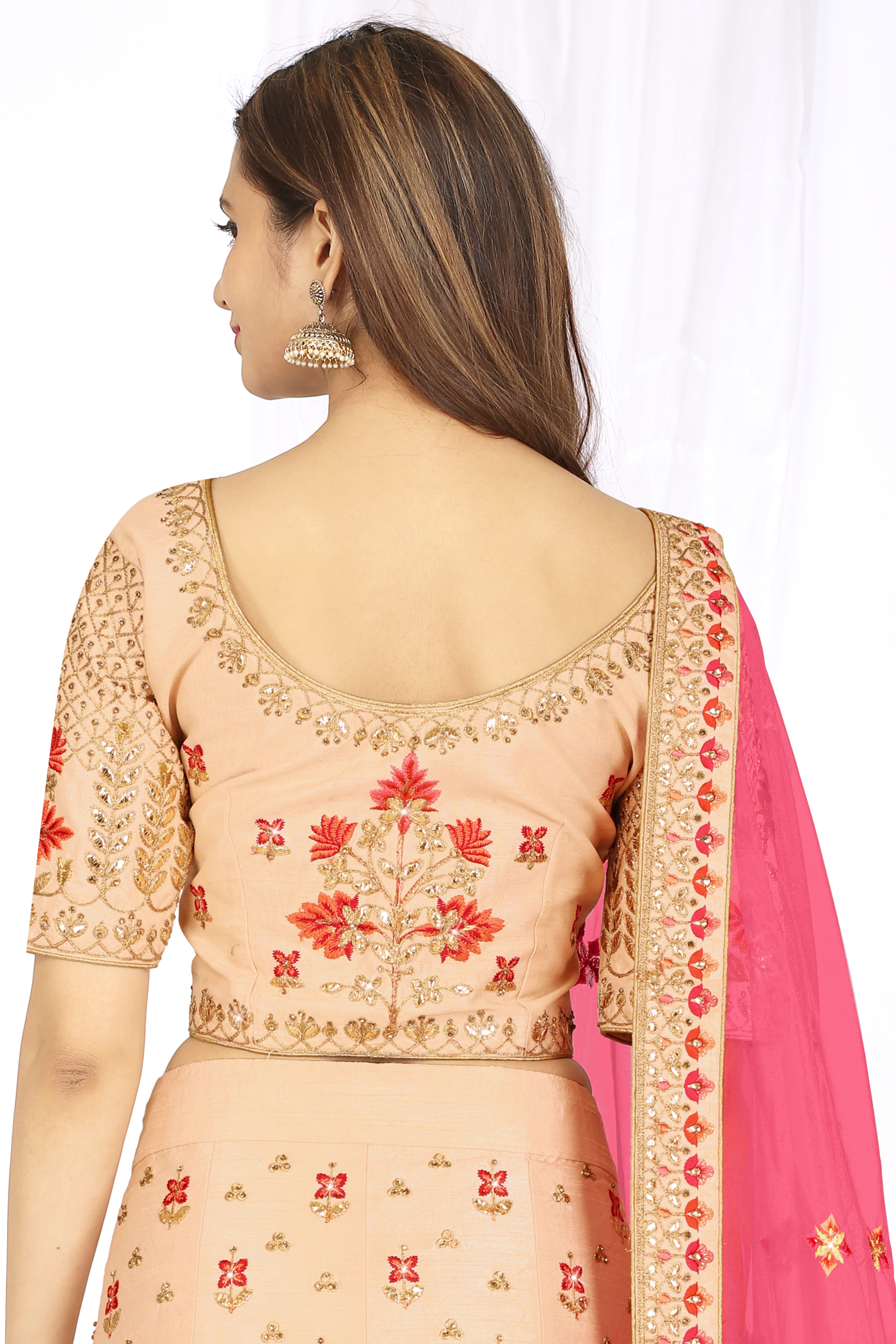 5054 Peach Designer Lehenga Choli With Expensive Dupatta