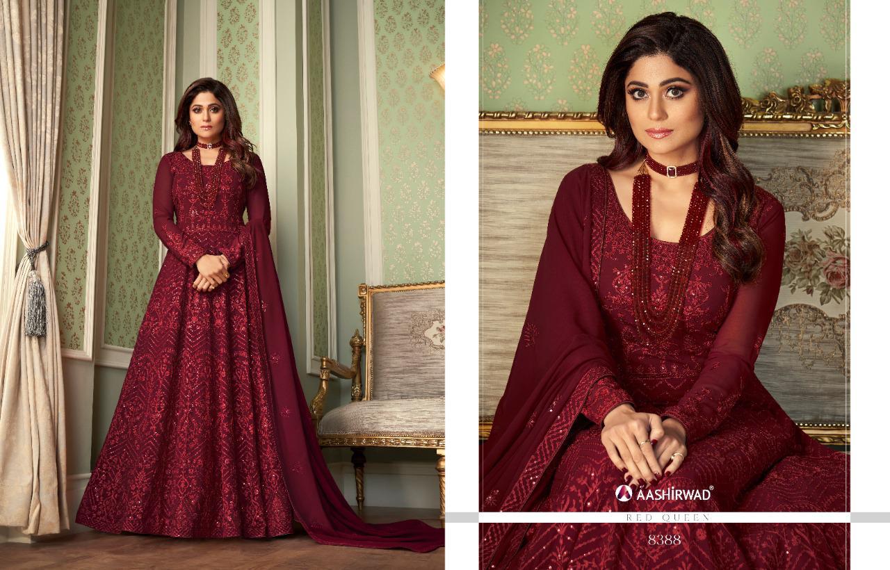 Aashirwad Presents Avni 8385 Series Embroidery Salwar Kameez Collection