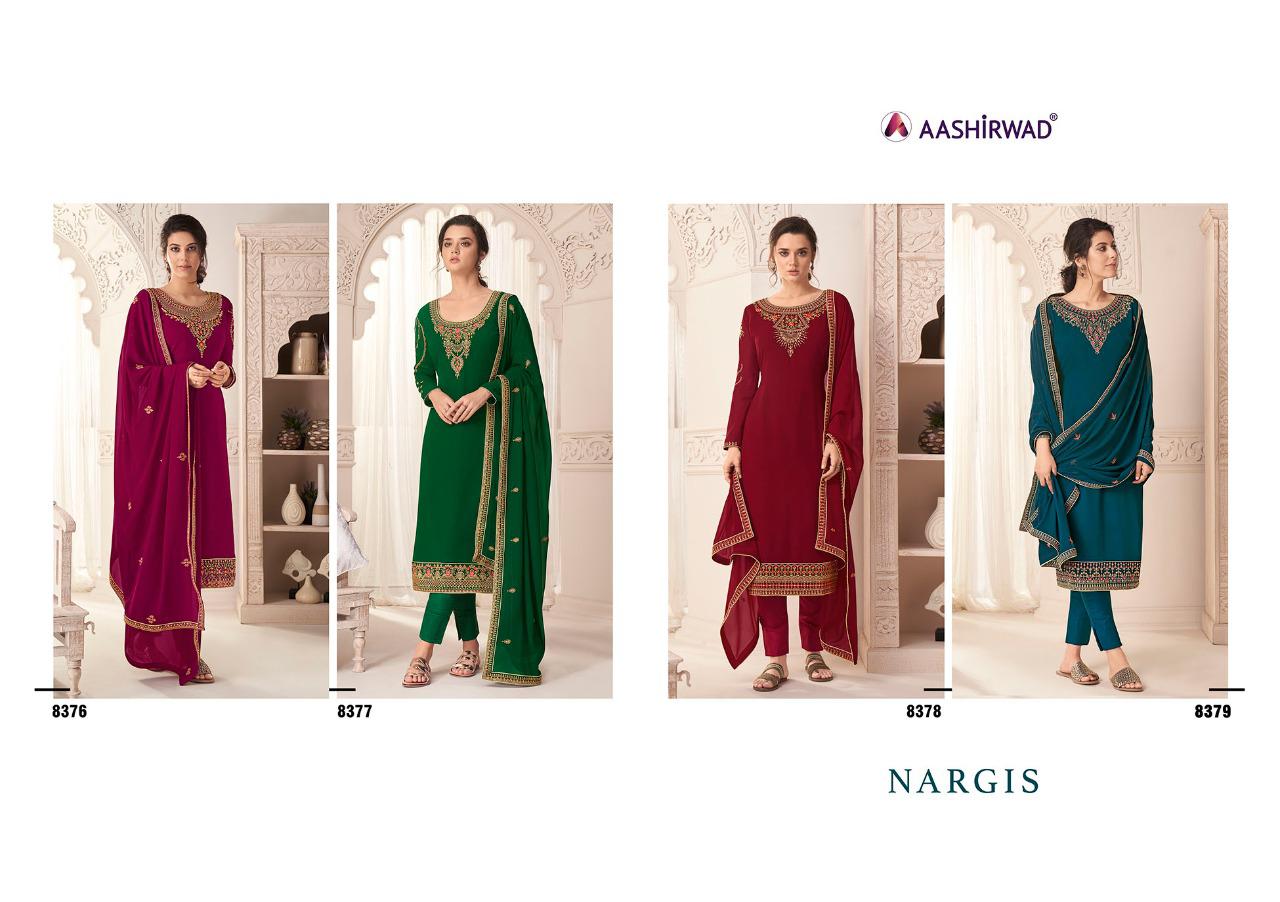 Aashirwad Presents Nargis 8376 Series Designer Salwar Kameez