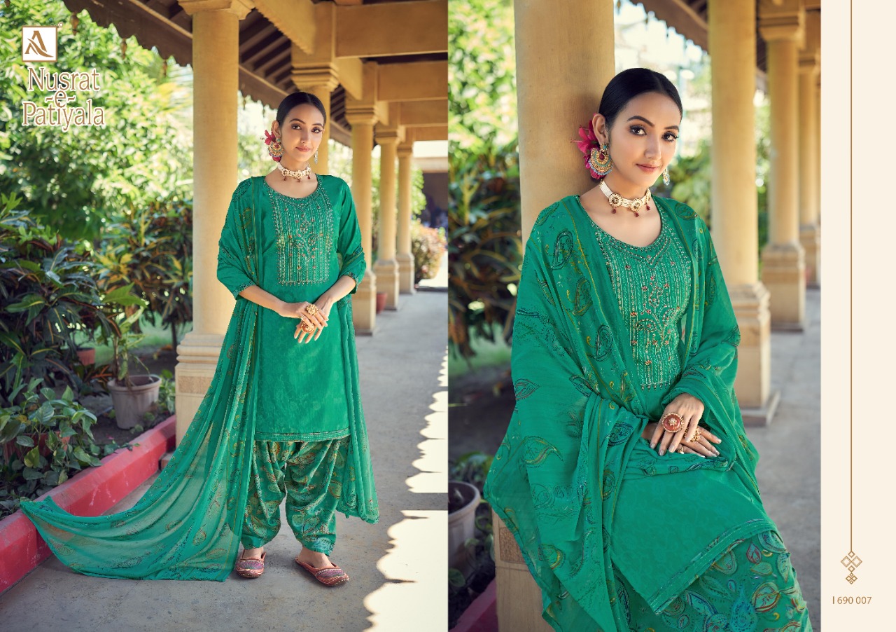 Alok Presents Nusrat E Patiyala Vol 6 Designer Dress Material Collection