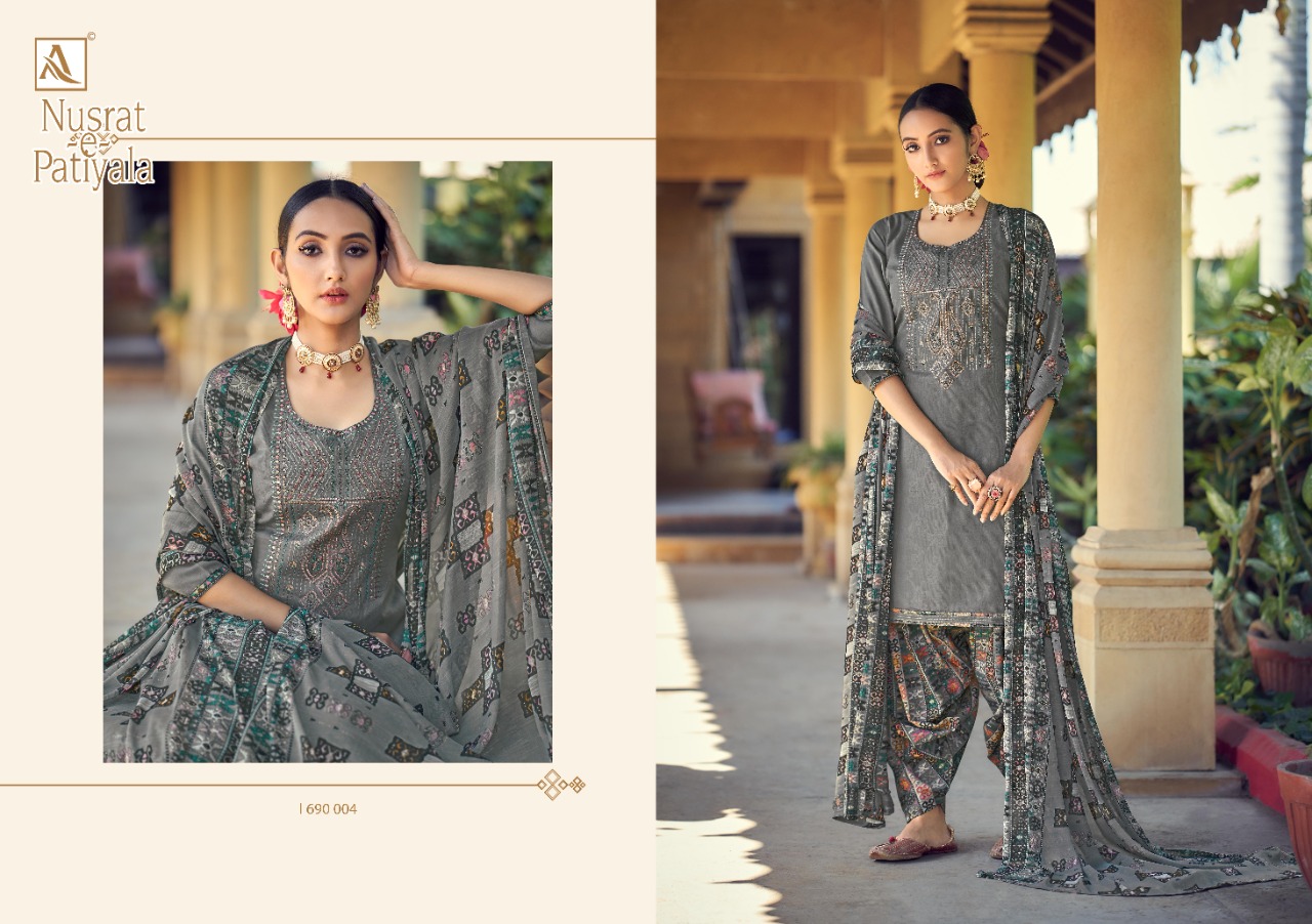 Alok Presents Nusrat E Patiyala Vol 6 Designer Dress Material Collection
