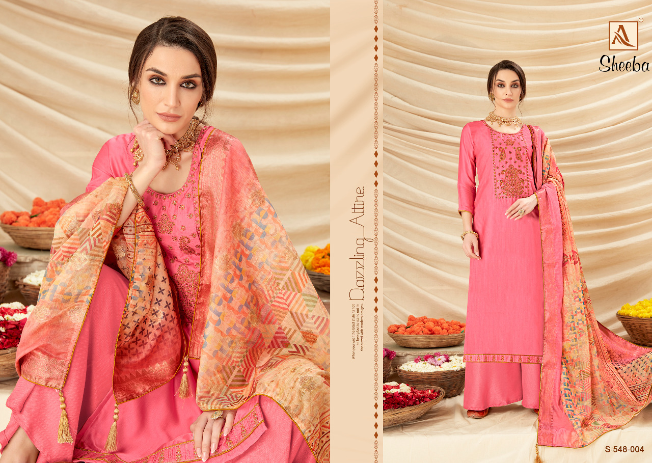 Alok Presents Sheeba Embroidery Designer Dress Material