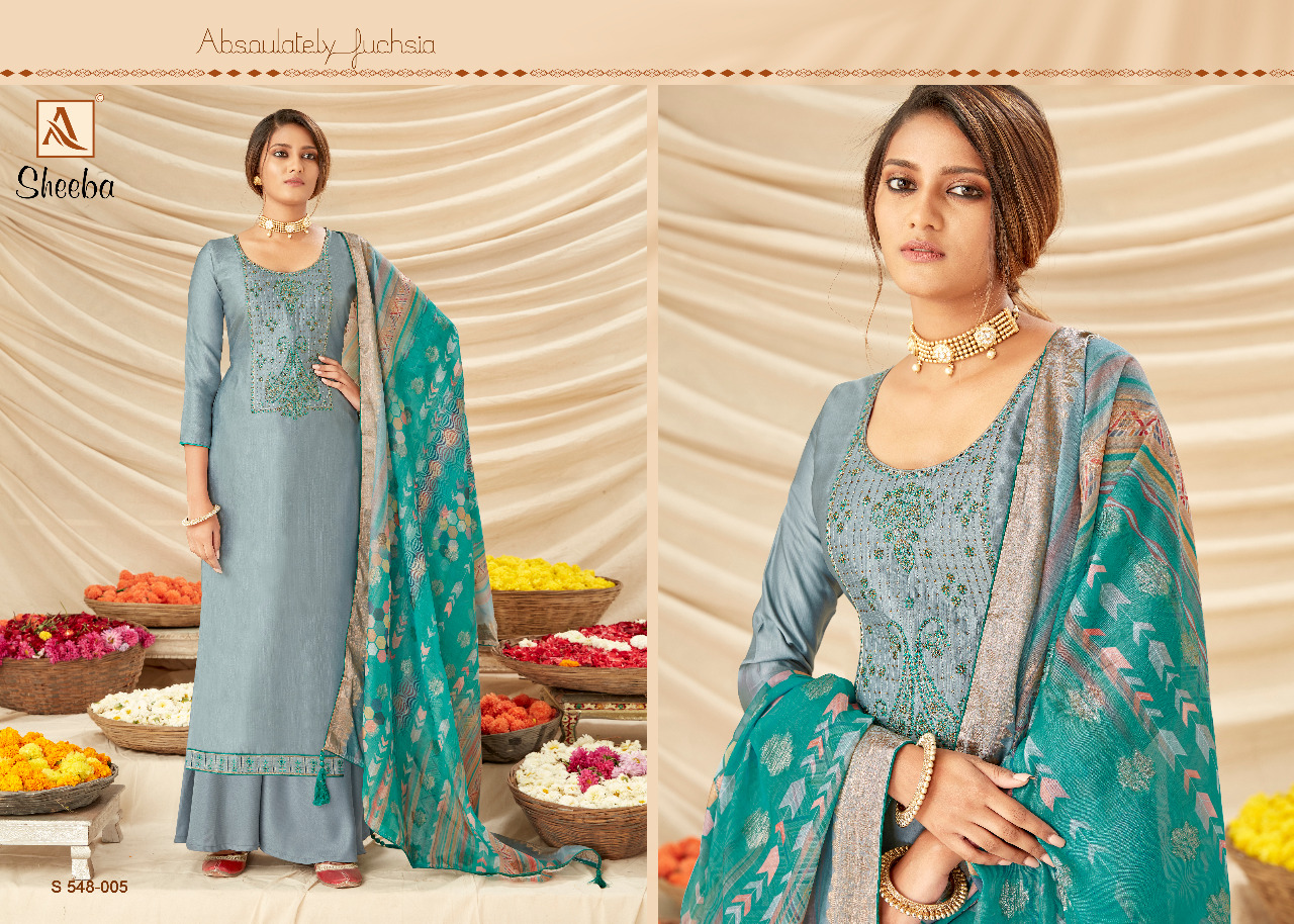 Alok Presents Sheeba Embroidery Designer Dress Material