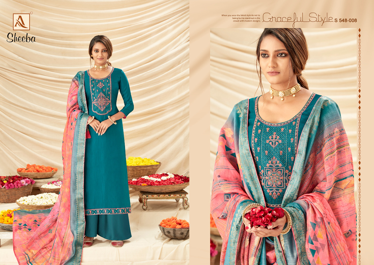 Alok Presents Sheeba Embroidery Designer Dress Material