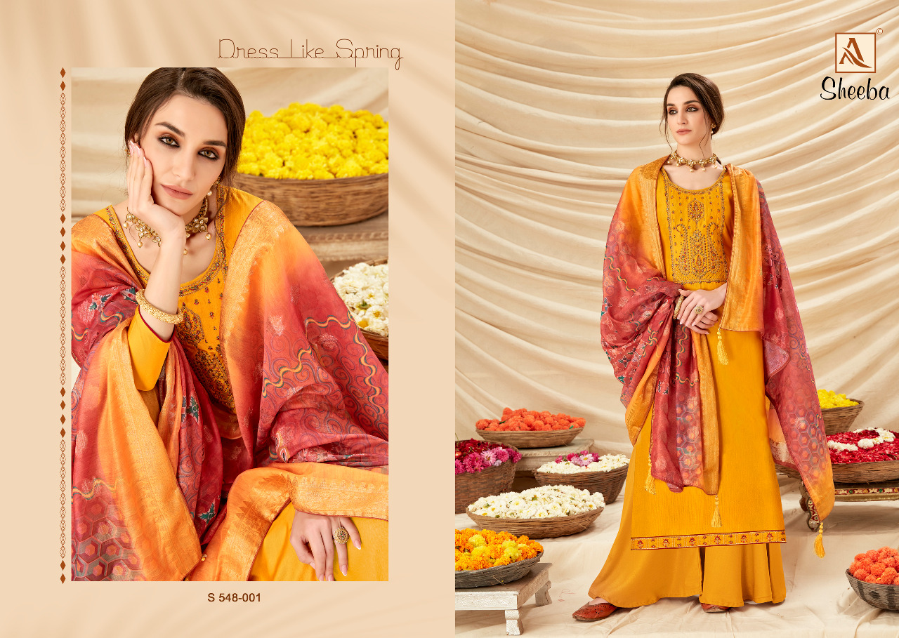 Alok Presents Sheeba Embroidery Designer Dress Material