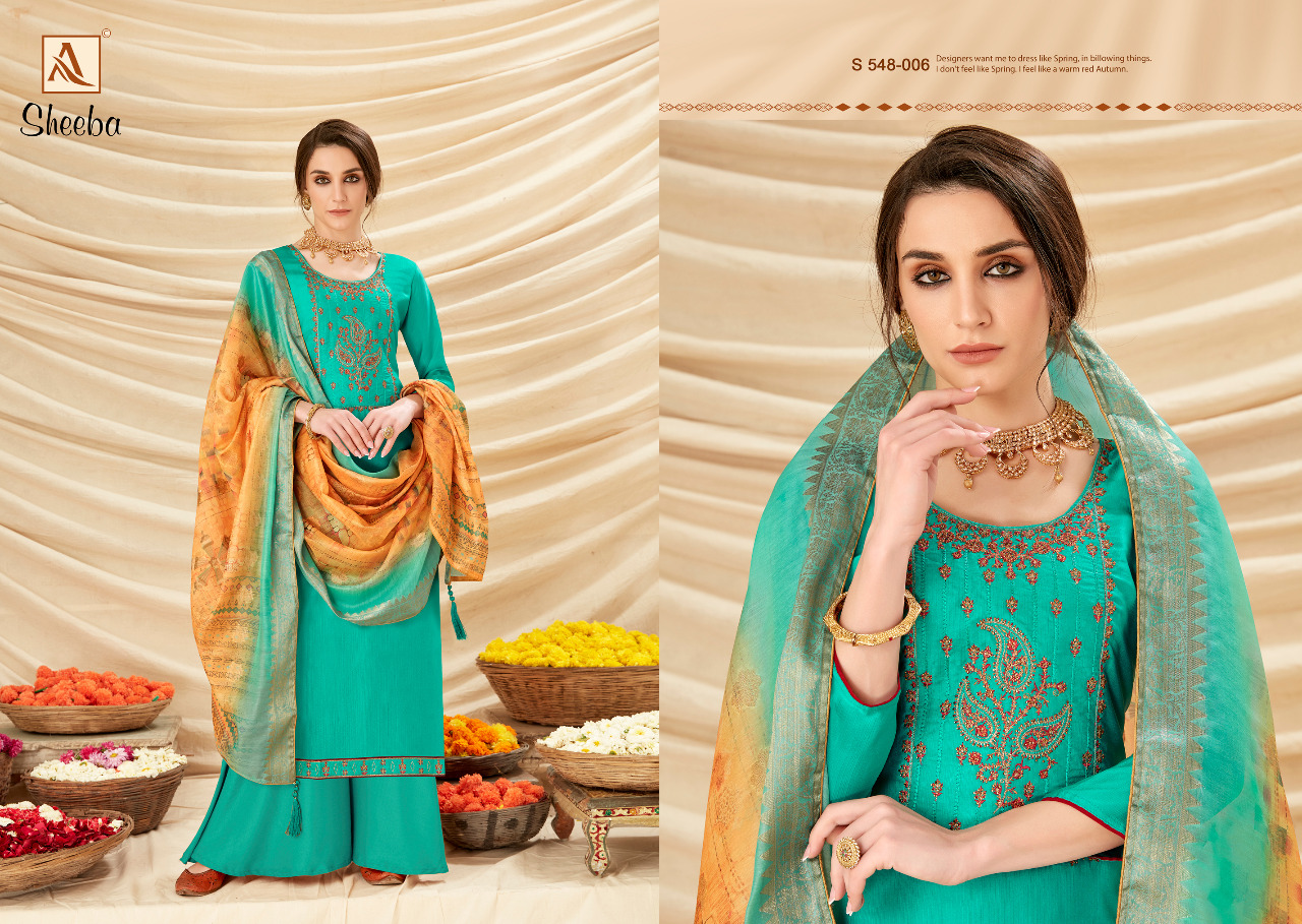 Alok Presents Sheeba Embroidery Designer Dress Material