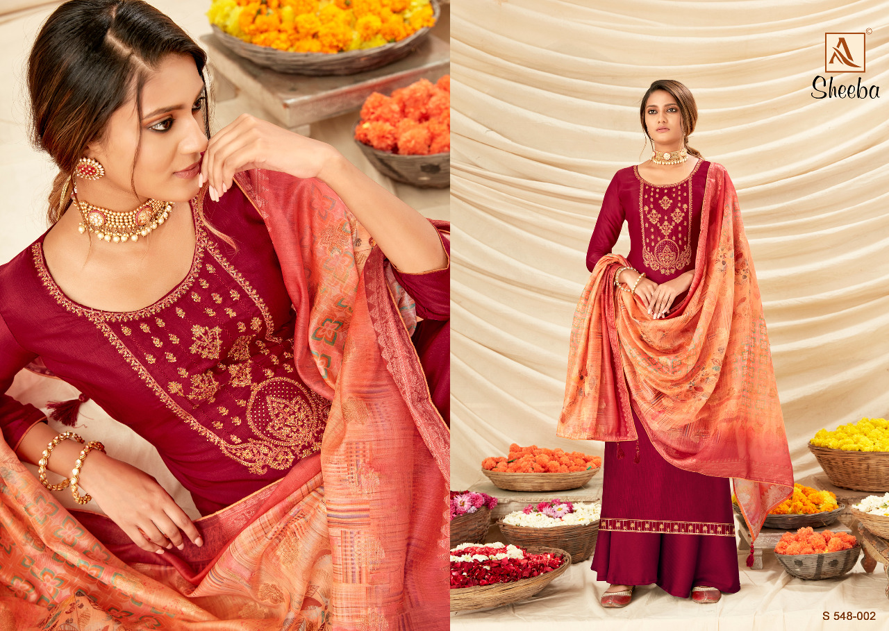Alok Presents Sheeba Embroidery Designer Dress Material