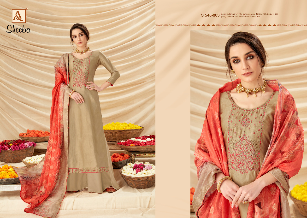 Alok Presents Sheeba Embroidery Designer Dress Material