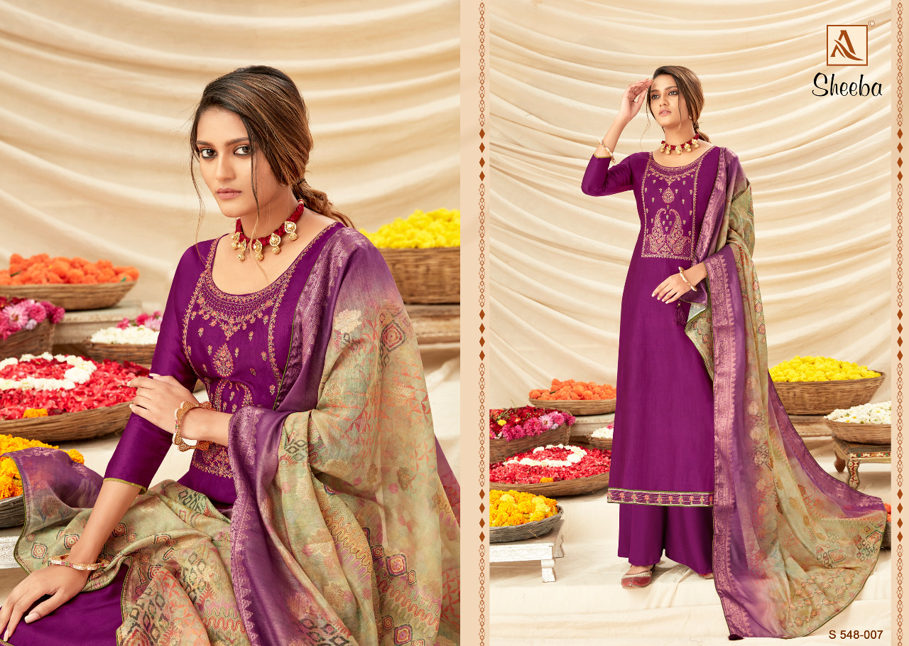 Alok Presents Sheeba Embroidery Designer Dress Material