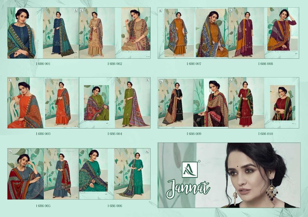 Alok Prsesnts Jannat Designer Dress Material