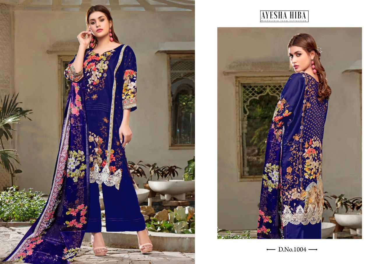 Ayesha Hiba Lawn Cotton Karachi Cotton Dress Market