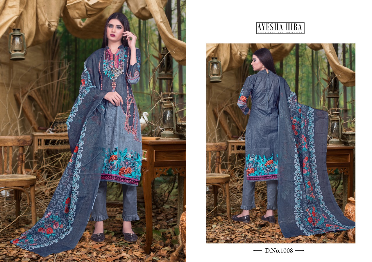 Ayesha Hiba Lawn Cotton Karachi Cotton Dress Market