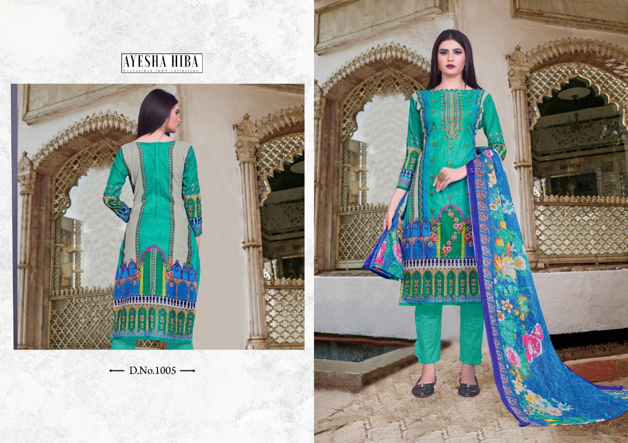 Ayesha Hiba Lawn Cotton Karachi Cotton Dress Market