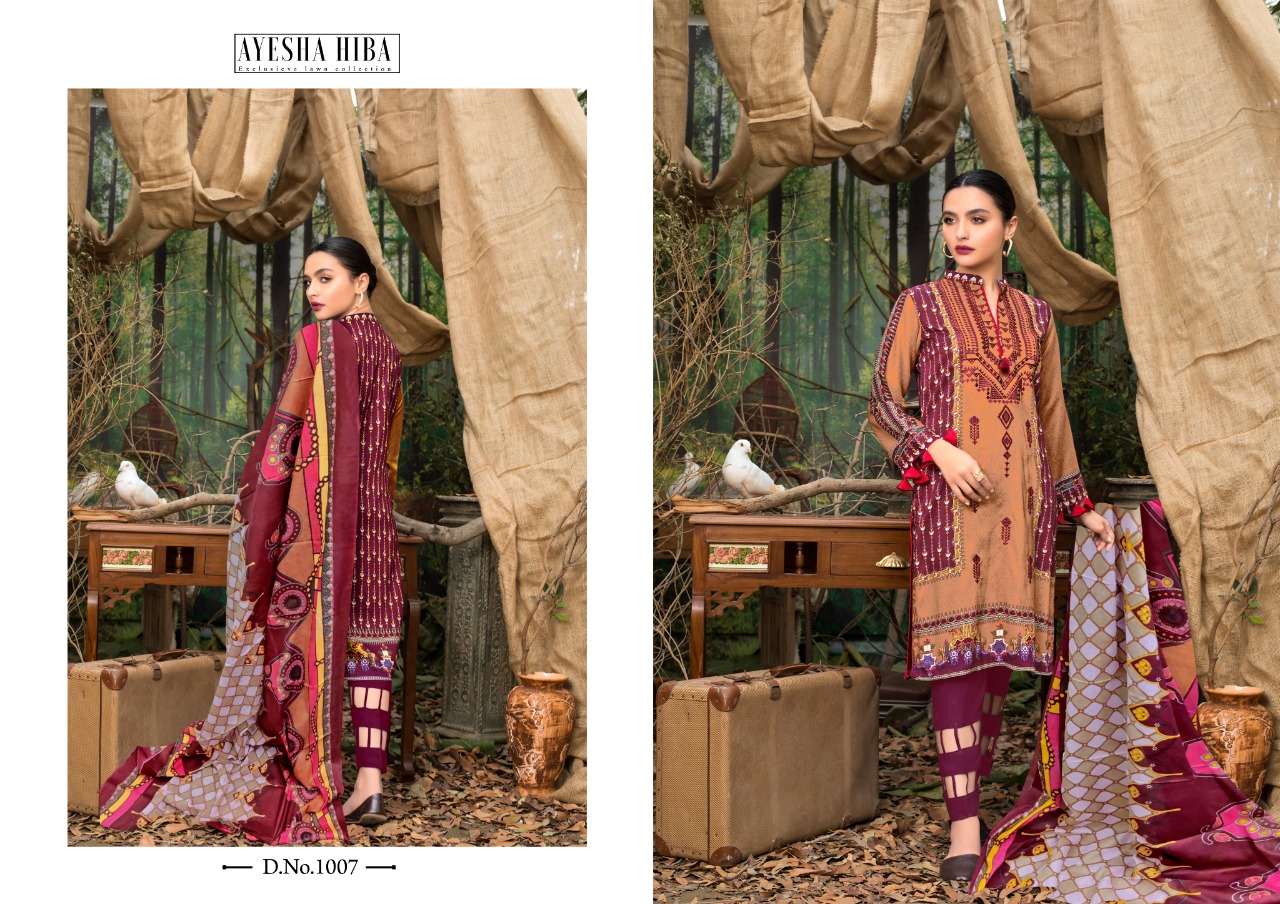 Ayesha Hiba Lawn Cotton Karachi Cotton Dress Market