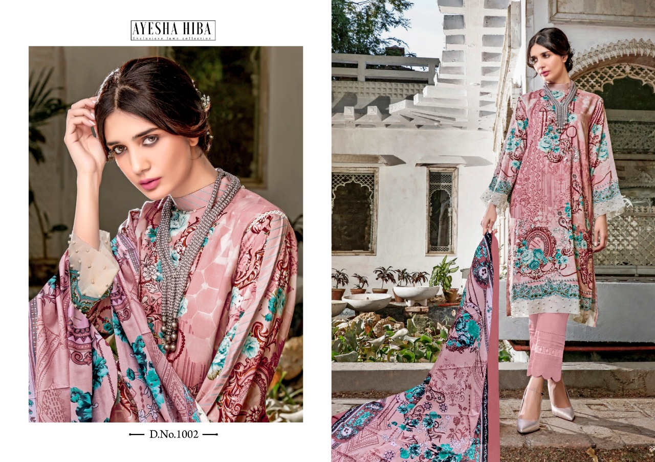 Ayesha Hiba Lawn Cotton Karachi Cotton Dress Market