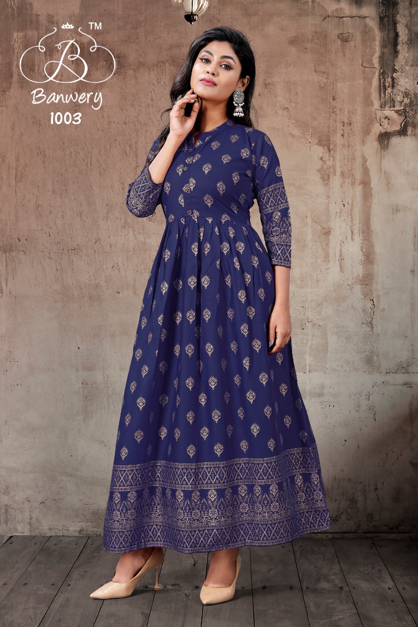 Banwery  Presents Pari Vol 1 Rayon Anarkali Kurtis Catalog