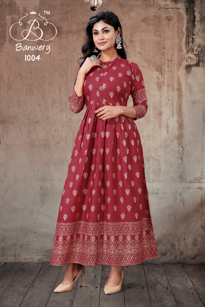Banwery  Presents Pari Vol 1 Rayon Anarkali Kurtis Catalog