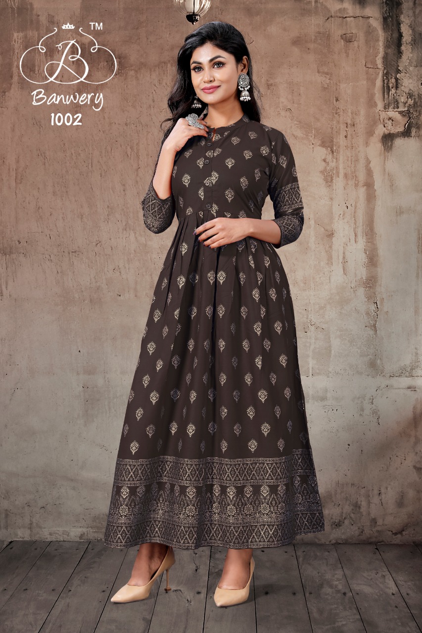 Banwery  Presents Pari Vol 1 Rayon Anarkali Kurtis Catalog