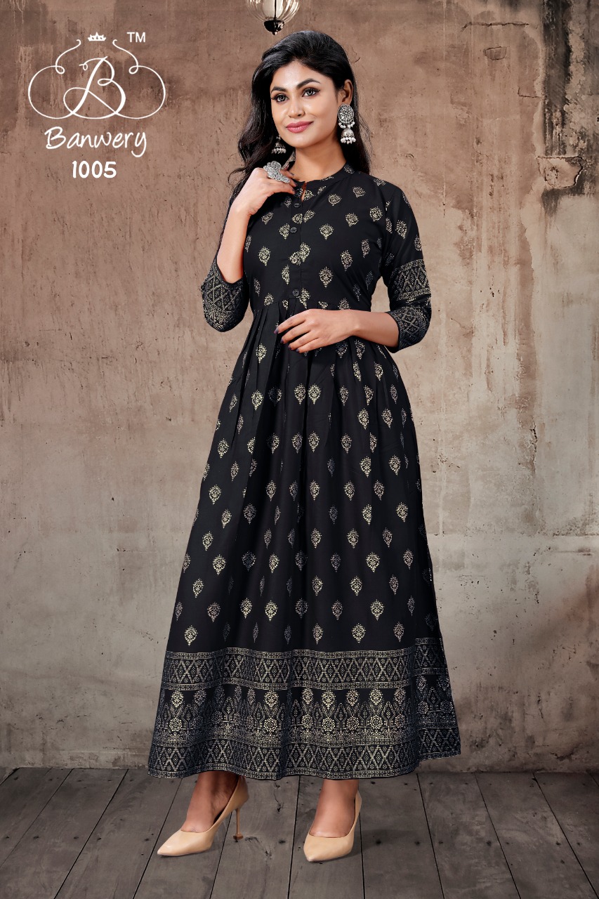 Banwery  Presents Pari Vol 1 Rayon Anarkali Kurtis Catalog