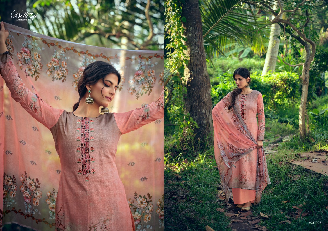 Belliza Presents Floris Fancy Digital Dress Material