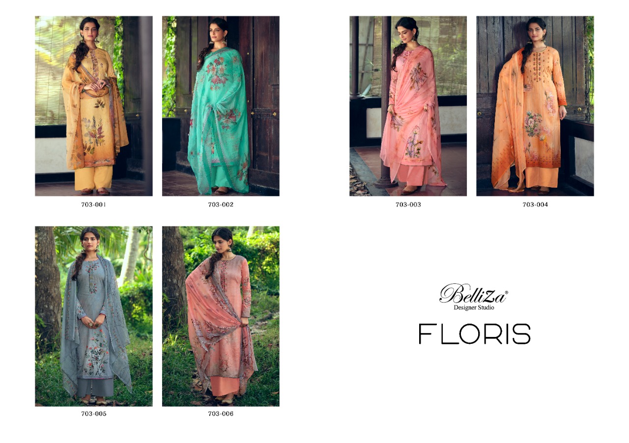 Belliza Presents Floris Fancy Digital Dress Material