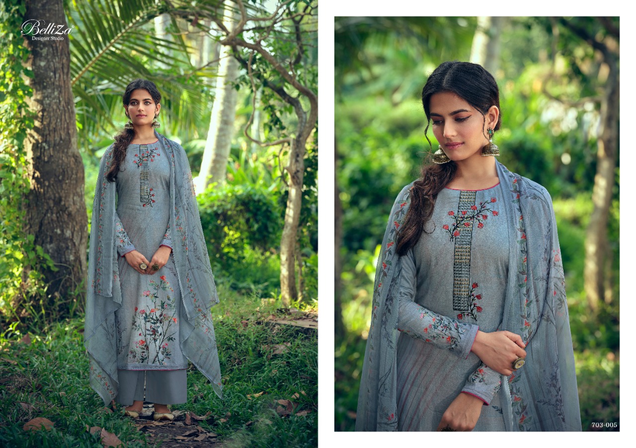 Belliza Presents Floris Fancy Digital Dress Material