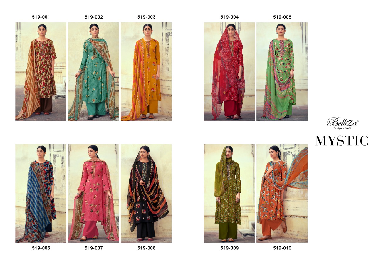 Belliza Presents Mystic  Designer Dress Material Collection