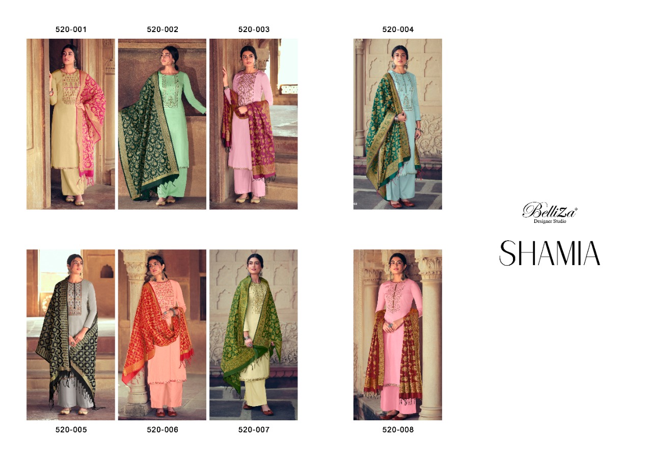 Belliza Presents  Shamia Designer Dress Material Collection