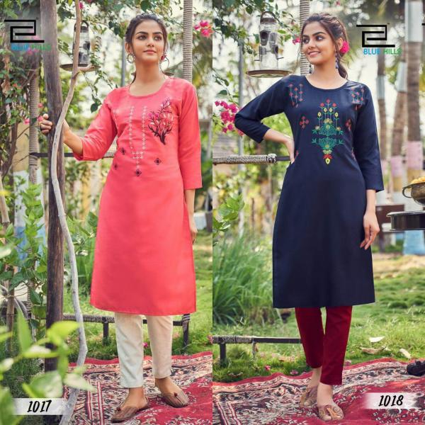 Blue Hills Instagram Kurti Wholesale Catalog 18  Colors Buy