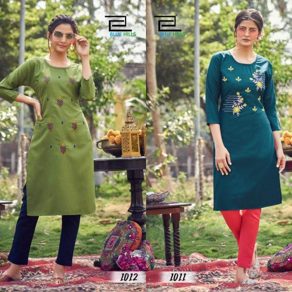 Blue Hills Instagram Kurti Wholesale Catalog 18  Colors Buy